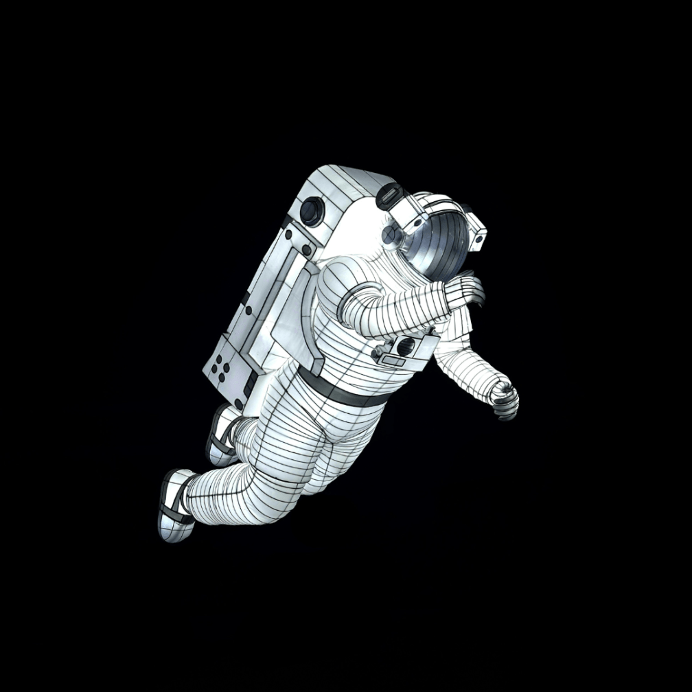 An image of an astronaut in the dark