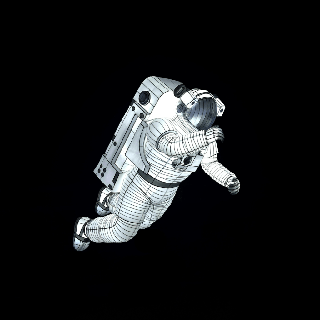 An image of an astronaut in the dark