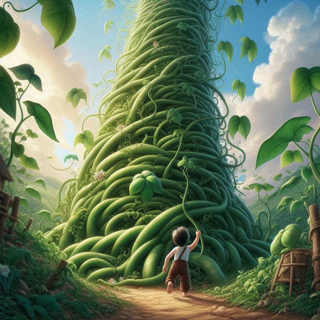 The beanstalk from Jack and the Beanstalk